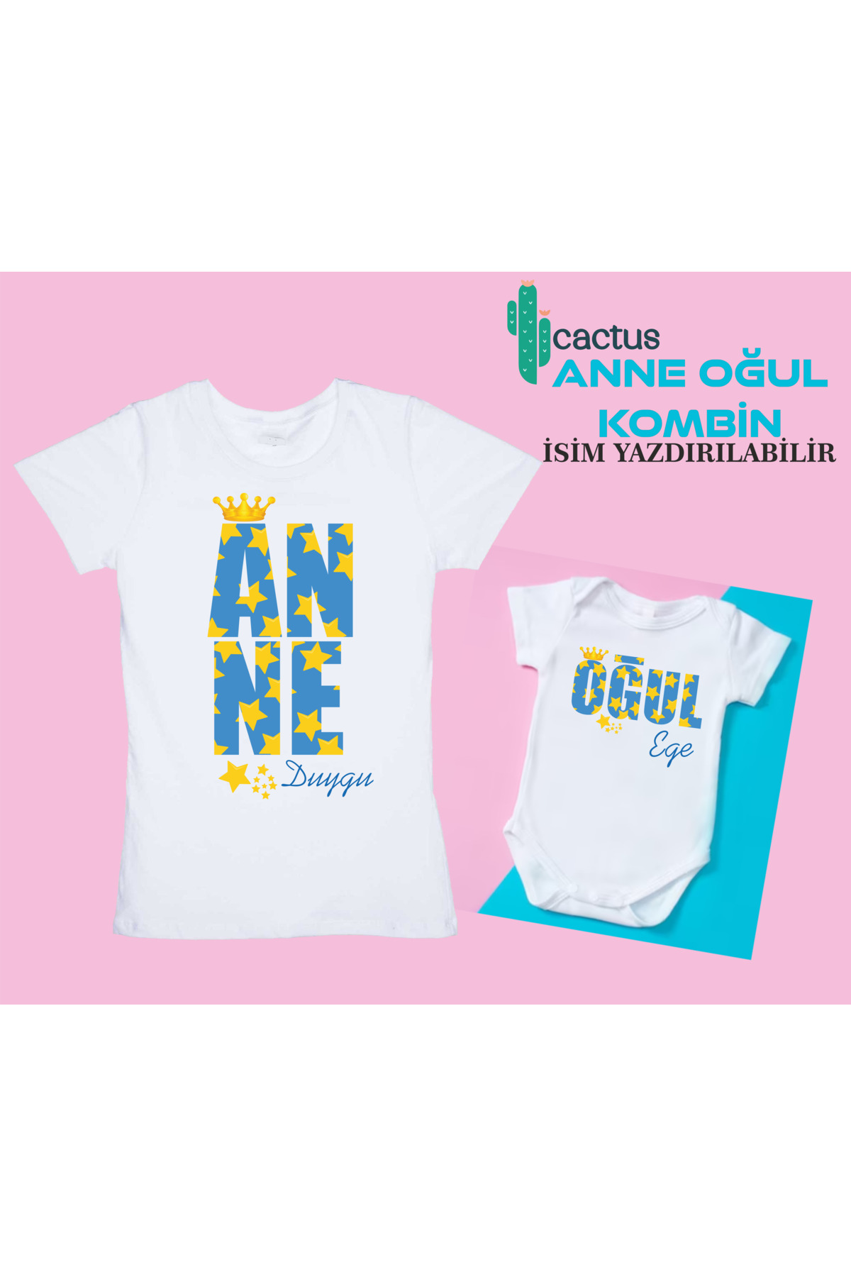 MOTHER AND SON COMBINATION ( name can be written ) (SINGLE PRODUCT, PLEASE ADD TO 2 BASKETS!)