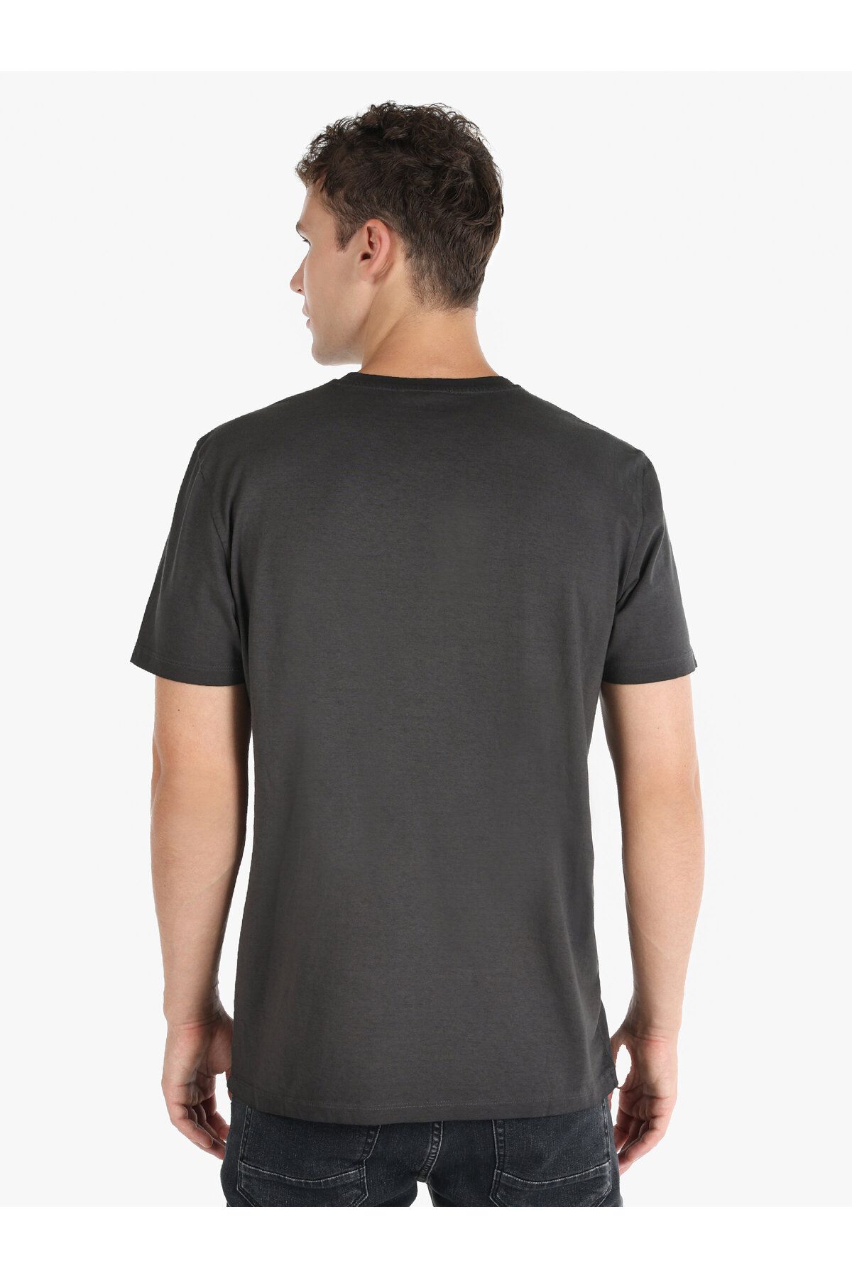 Colin's-Crew Neck Printed Anthracite Men's Short Sleeve T-Shirt 2
