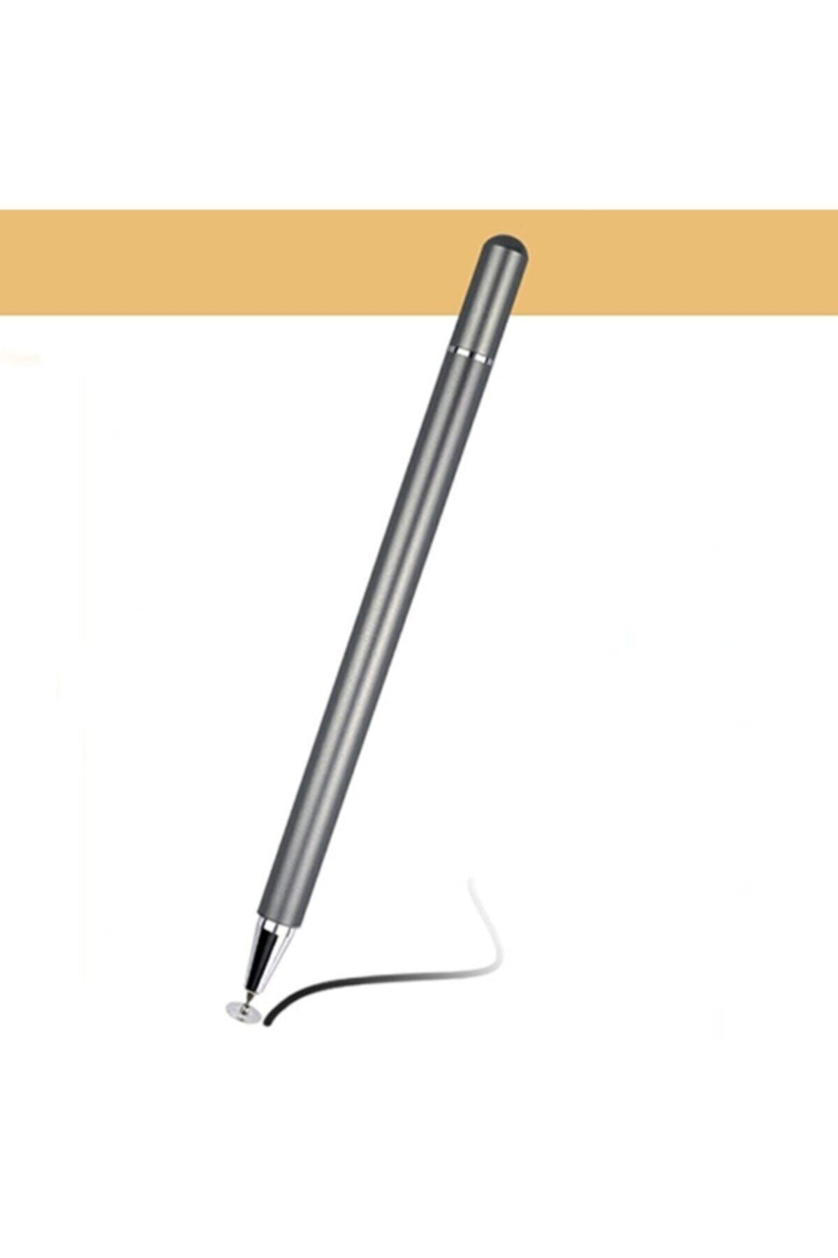 Ally Vers2 Universal Stylus Kapasif Tablet Telefon Dokunmatik Kalem Gri 4