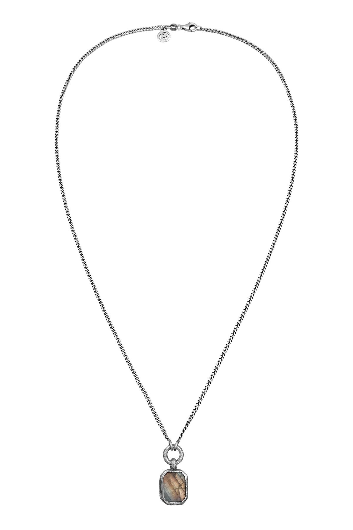 HAZE & GLORY Halskette Labradorit Anhänger 925 Silber oxidiert - Trendyol