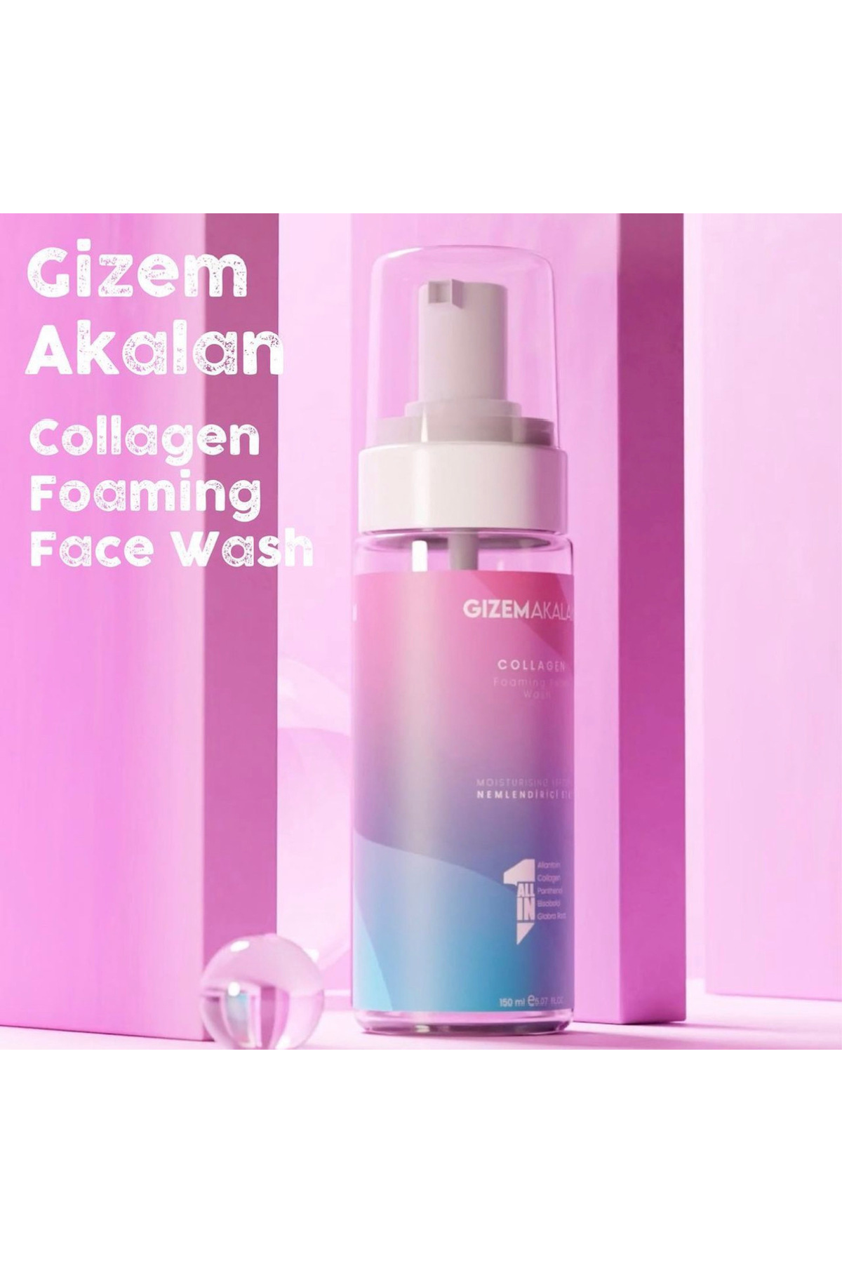 Collagen Temizleme Köpüğü 5 Etki Arındırıcı Onarıcı Nemlendirme Kolajen Aydınlatma Etkili 150 ml — GİZEMAKALANPUREBUBBLES001 — تصویر 8 از 9