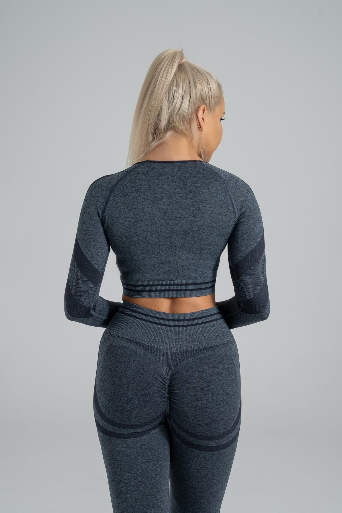 GYMXPRO-Sportsman Fitness hosszú ujjú varrat nélküli Crop felső 3
