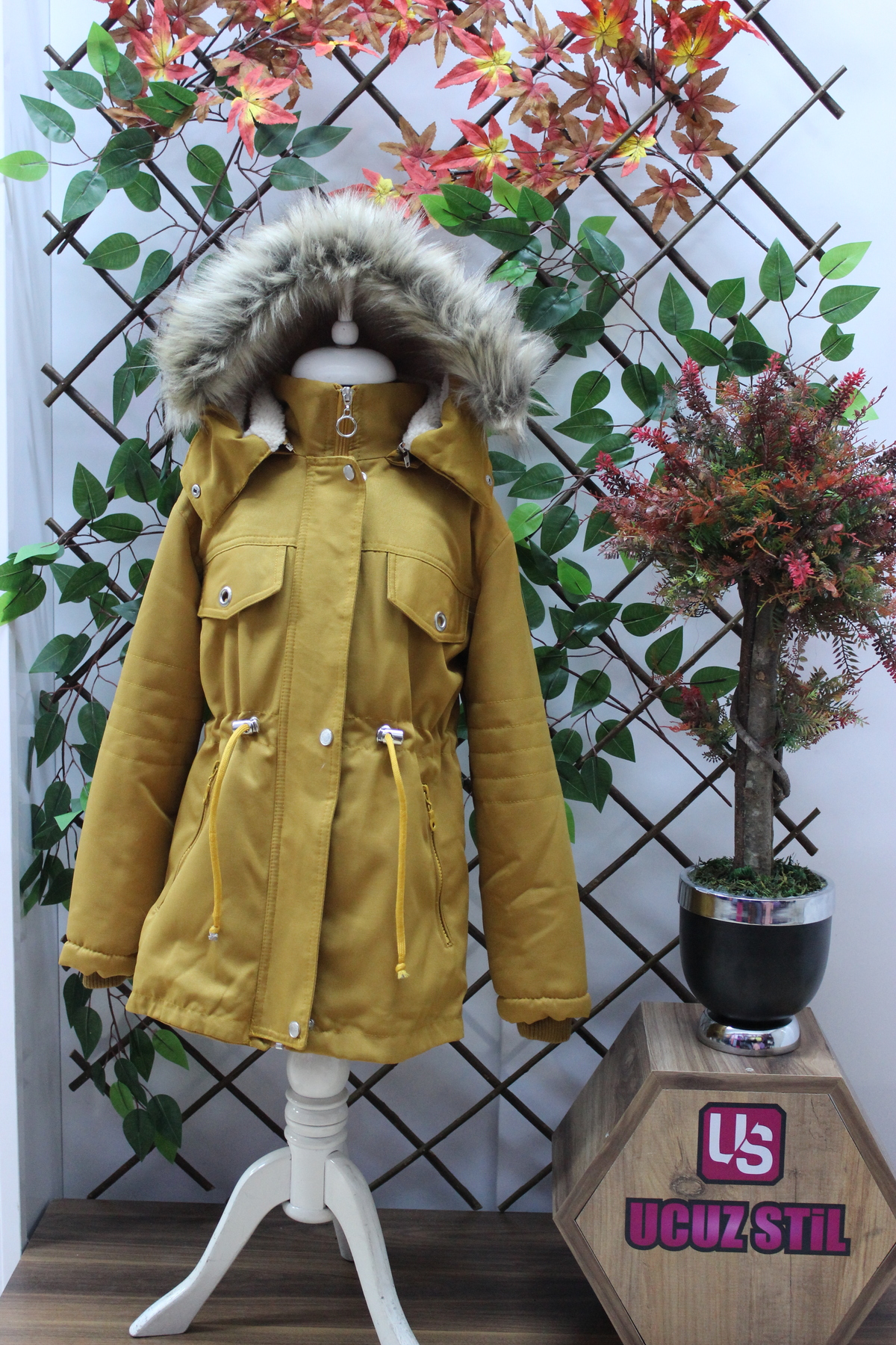  پارچه برزنتی زمستانی یونی‌سکس، کاپشن/پالتو بچه‌گانه آکسفورد با آستر خز