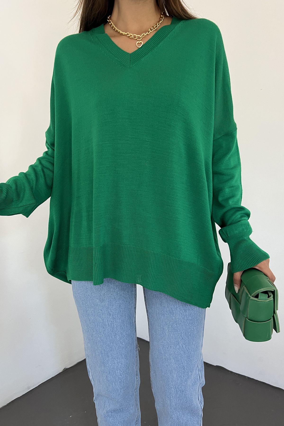 Dark green hot sale oversized sweater