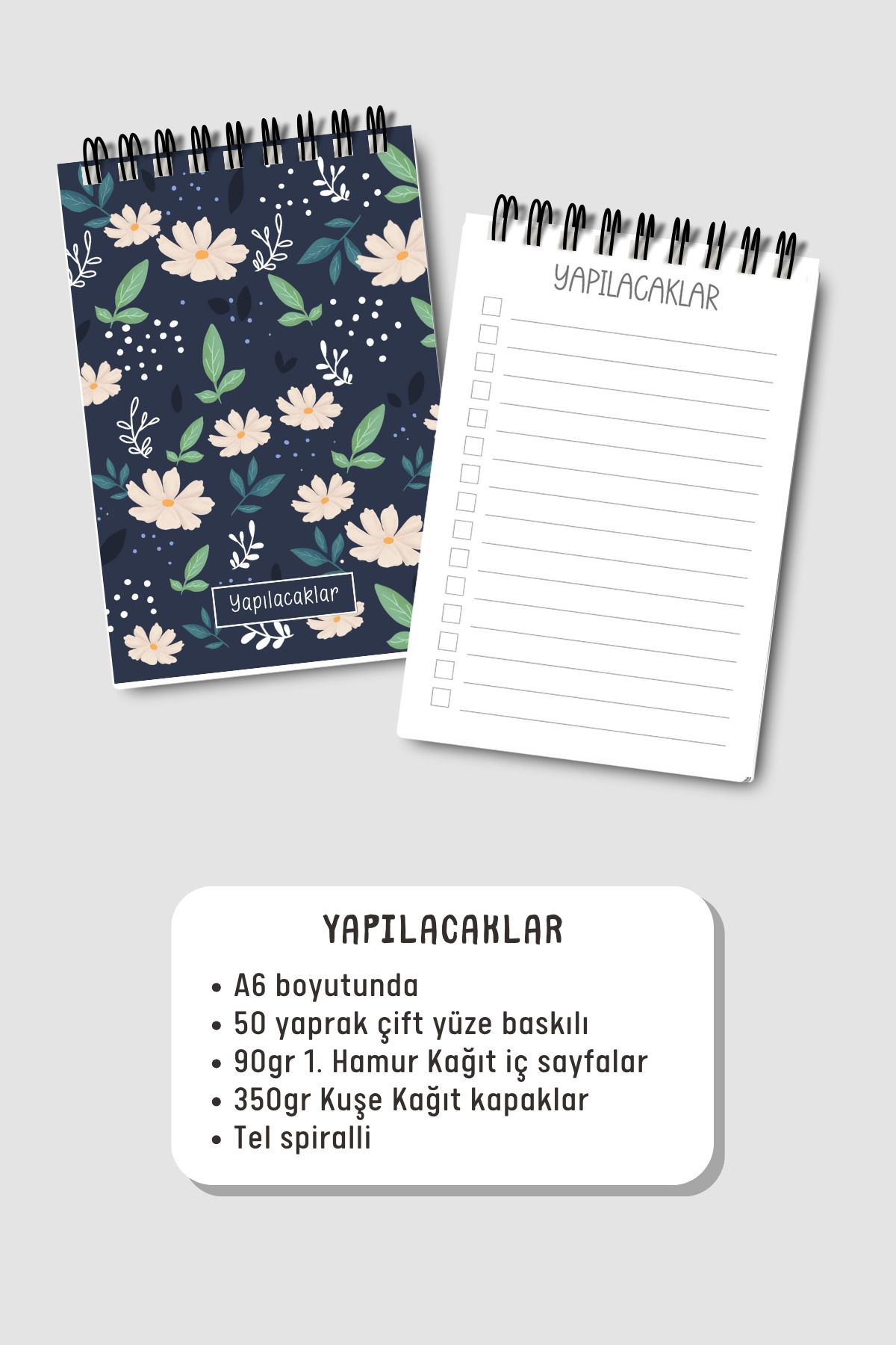 Eldesen Tasarım-Do List A6 Notebook with Flexible Cardboard Cover, Mini Notebook 3