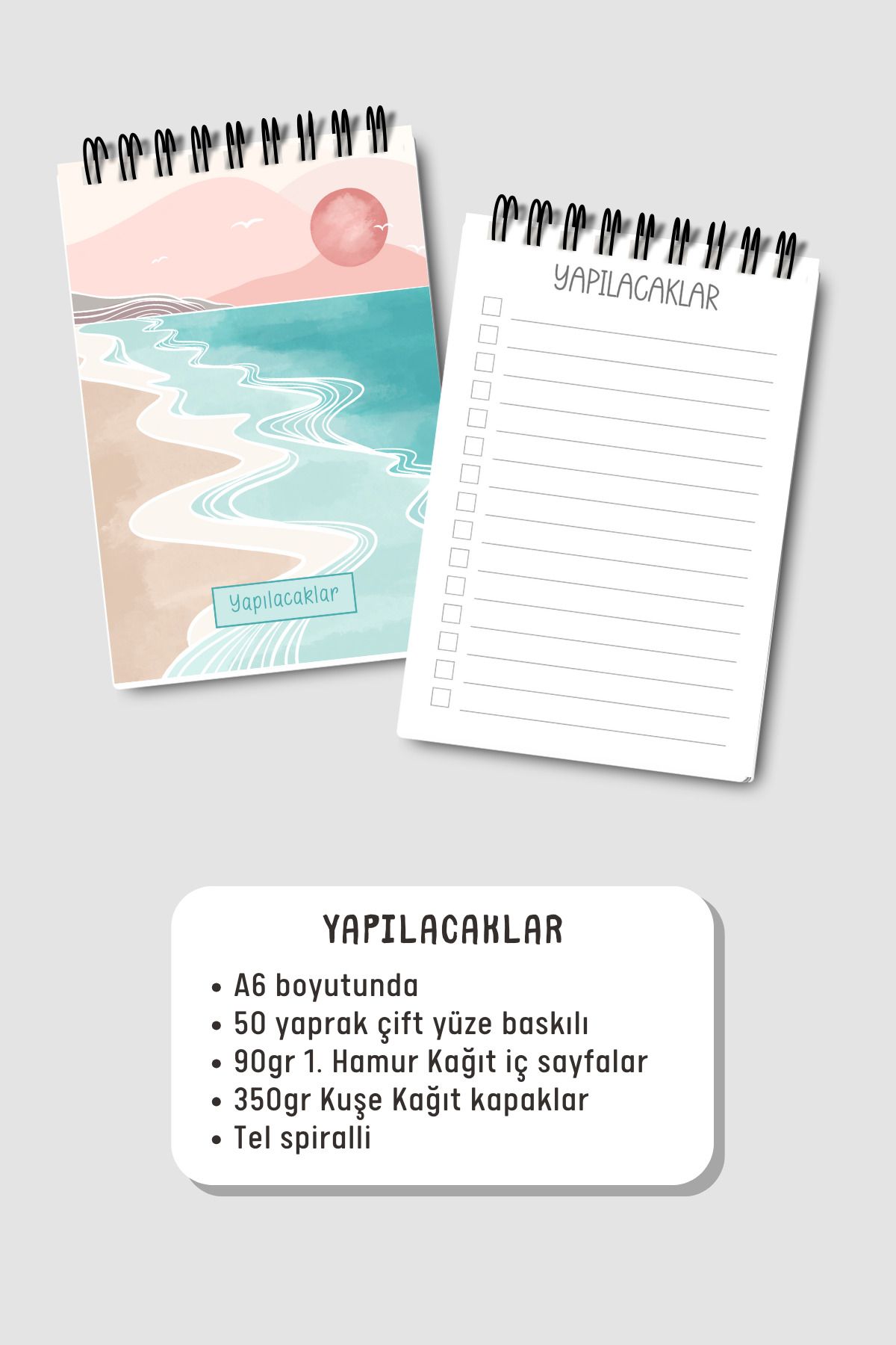 Eldesen Tasarım-Do List A6 Notebook with Flexible Cardboard Cover, Mini Notebook 3