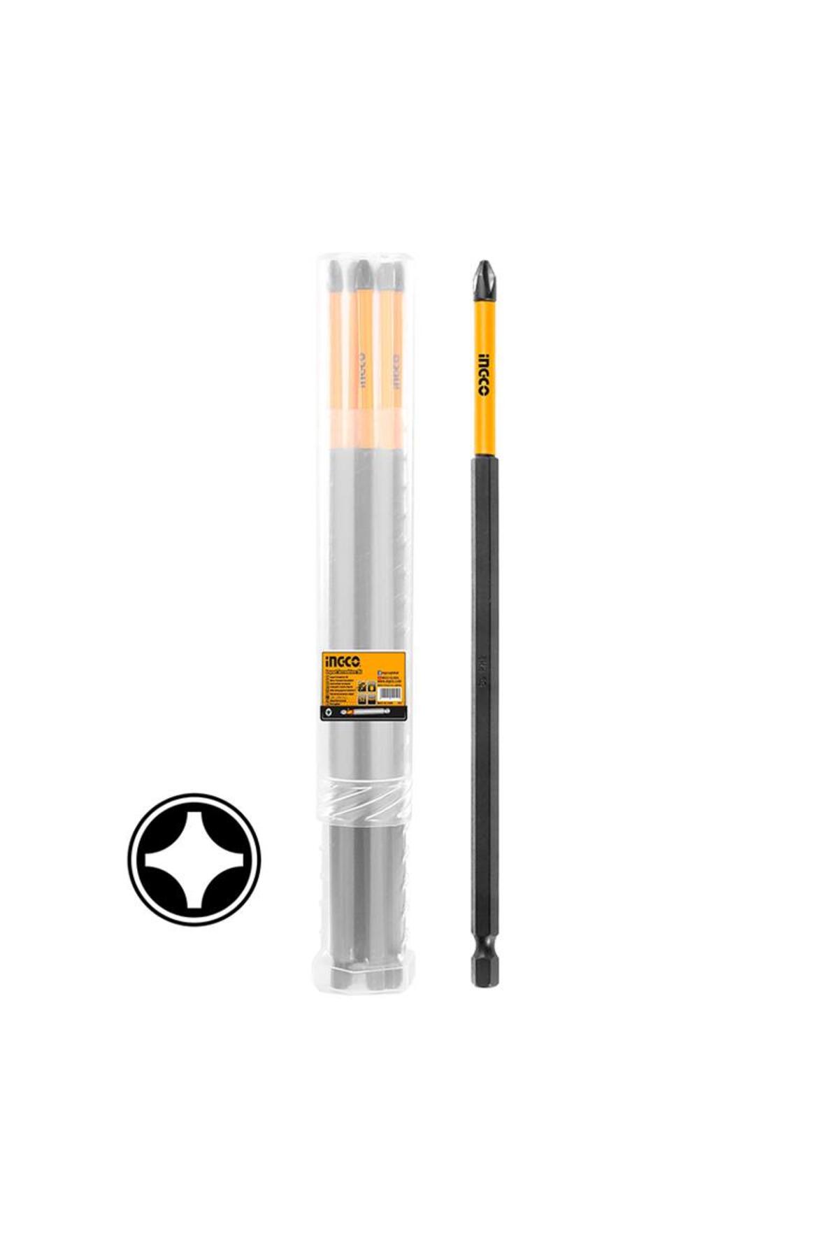 Ingco 10'lu Darbeli Uzun Yıldız Tornavida Ucu Seti 200mm