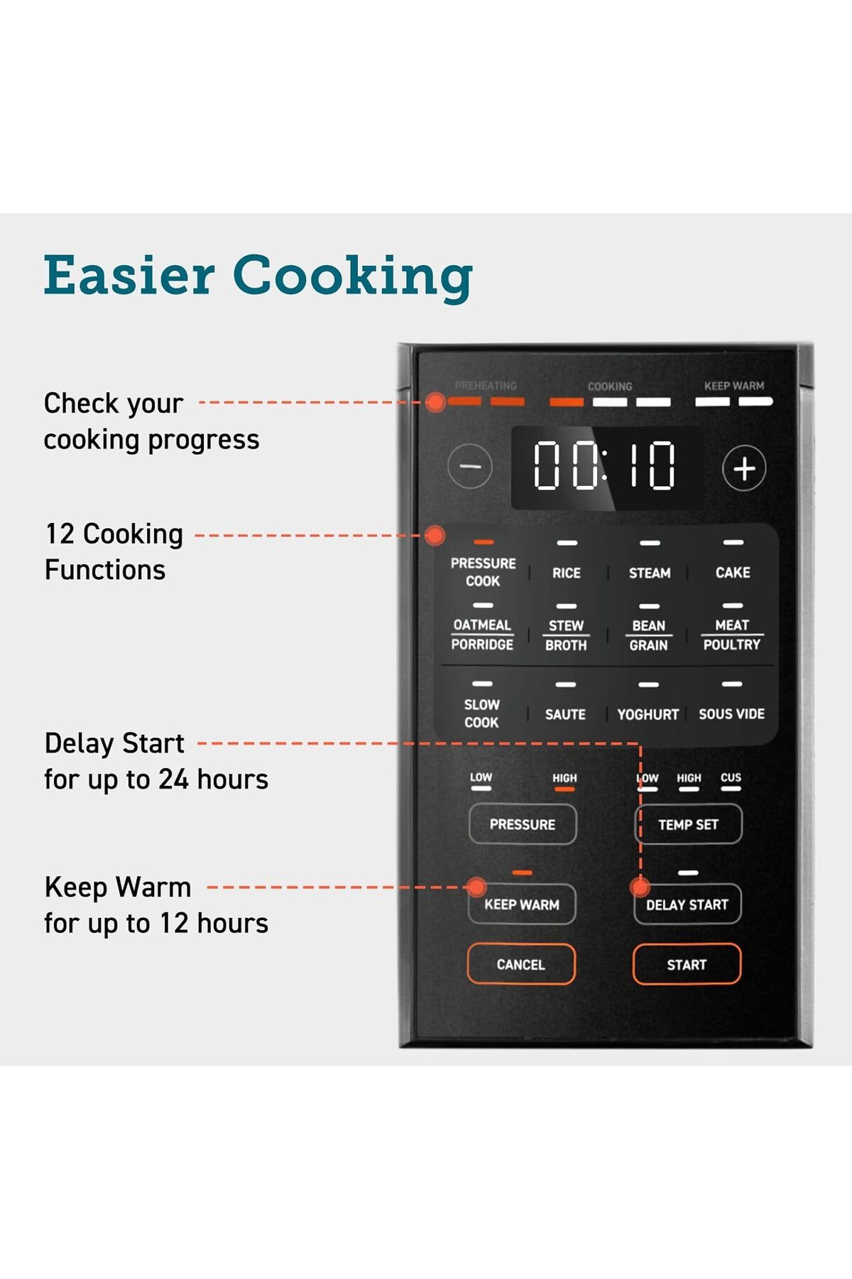 COSORI 5.7 L Electric Pressure Cooker 50 Recipes 9 in 1 Multi Cooker Trendyol