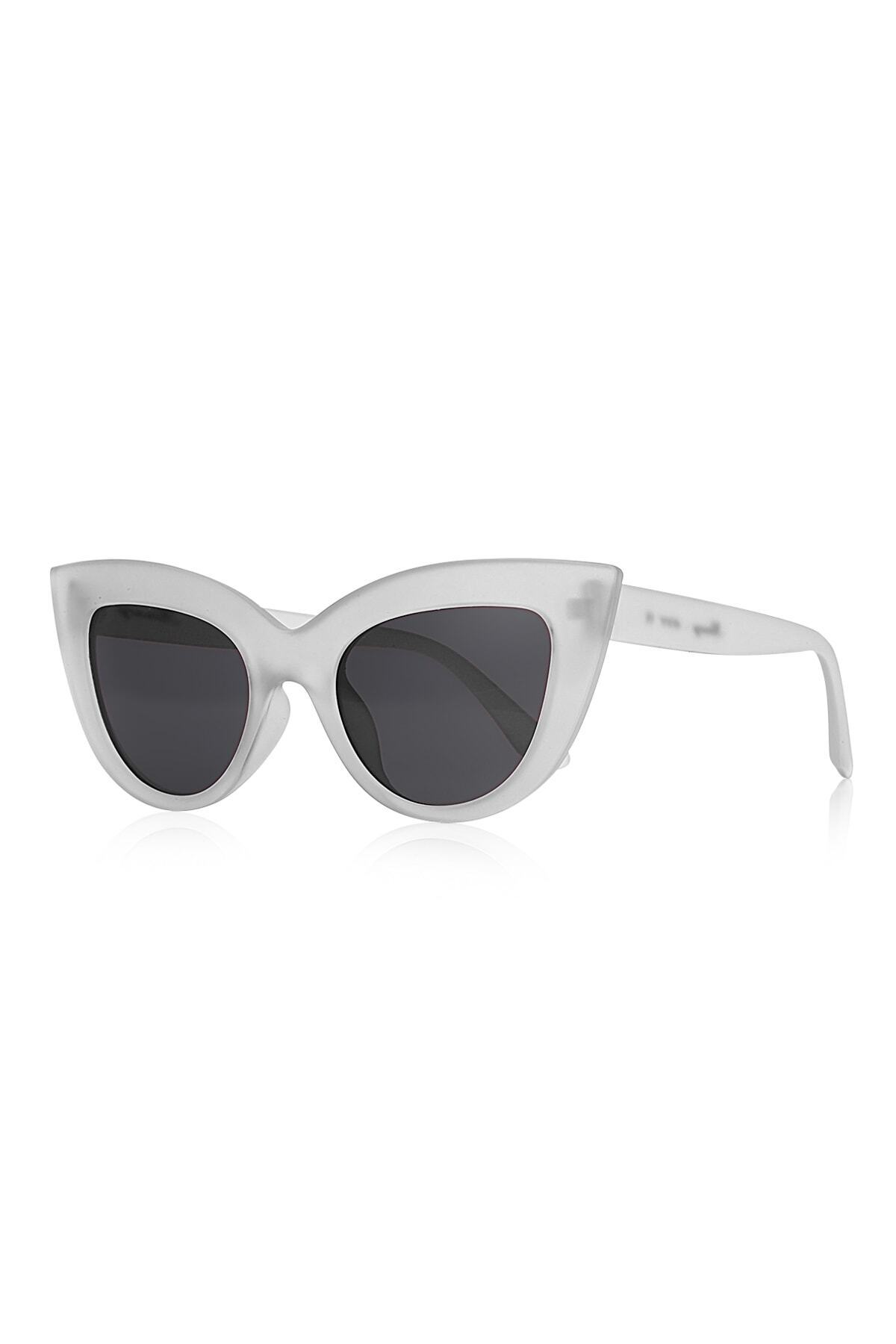Colorful Cat Eye Women's Sunglasses Transparent Matte Transparent  1011
