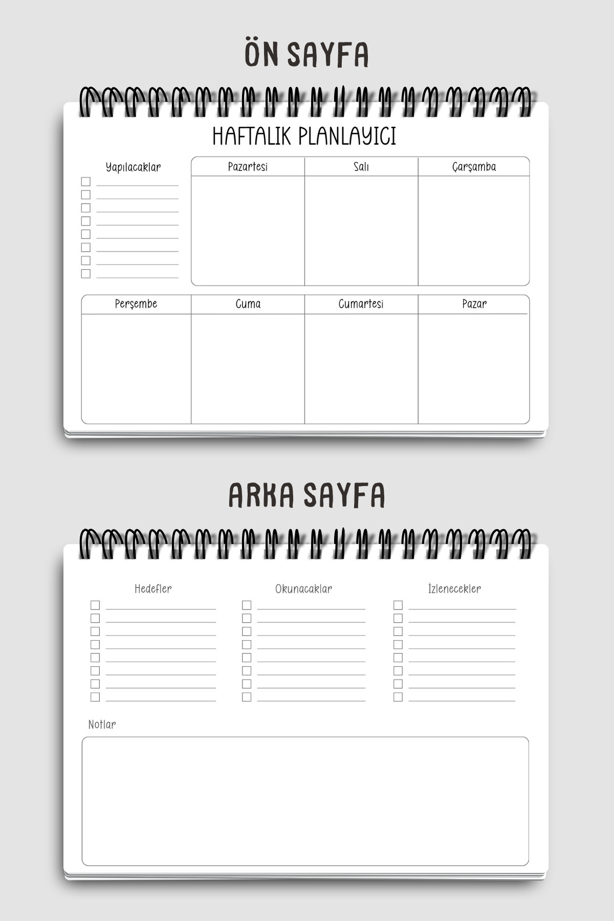 Eldesen Tasarım 3'lü Planlama Seti, Günlük Planlayıcı, Haftalık ...