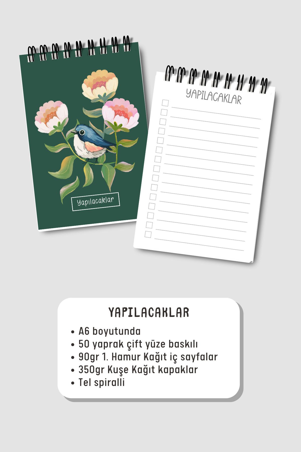 Eldesen Tasarım-Do List A6 Notebook with Flexible Cardboard Cover, Mini Notebook 3