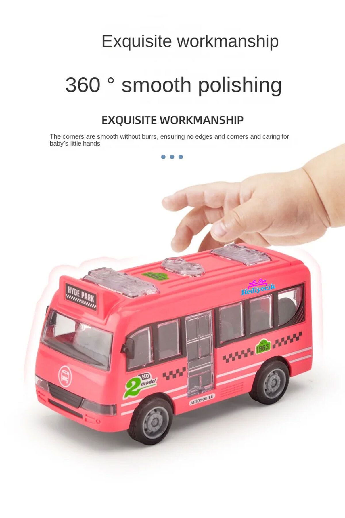 hediyecik-Frictional 4-Piece Toy Bus Set 12 cm 4