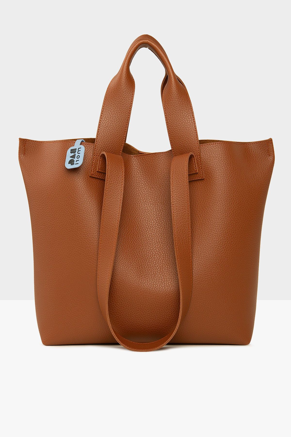 Bagmori-Tan Women's Double Strap Textured Large Tote Bag M000008166 3