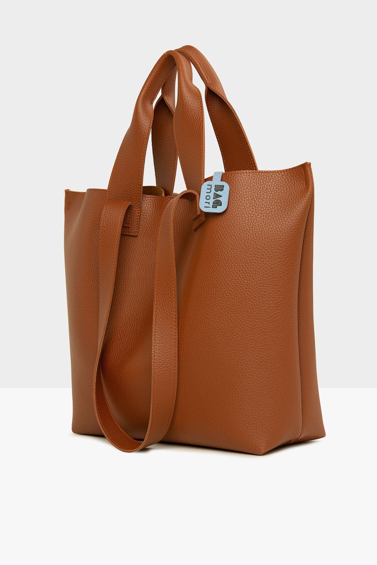 Bagmori-Tan Women's Double Strap Textured Large Tote Bag M000008166 2