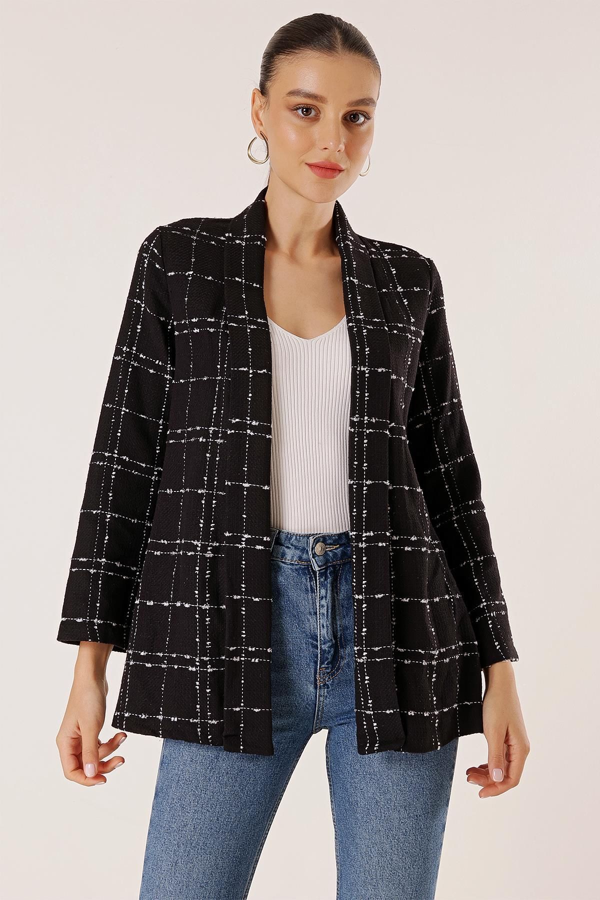 By Sayg Checked Short Chanel Jacket Trendyol