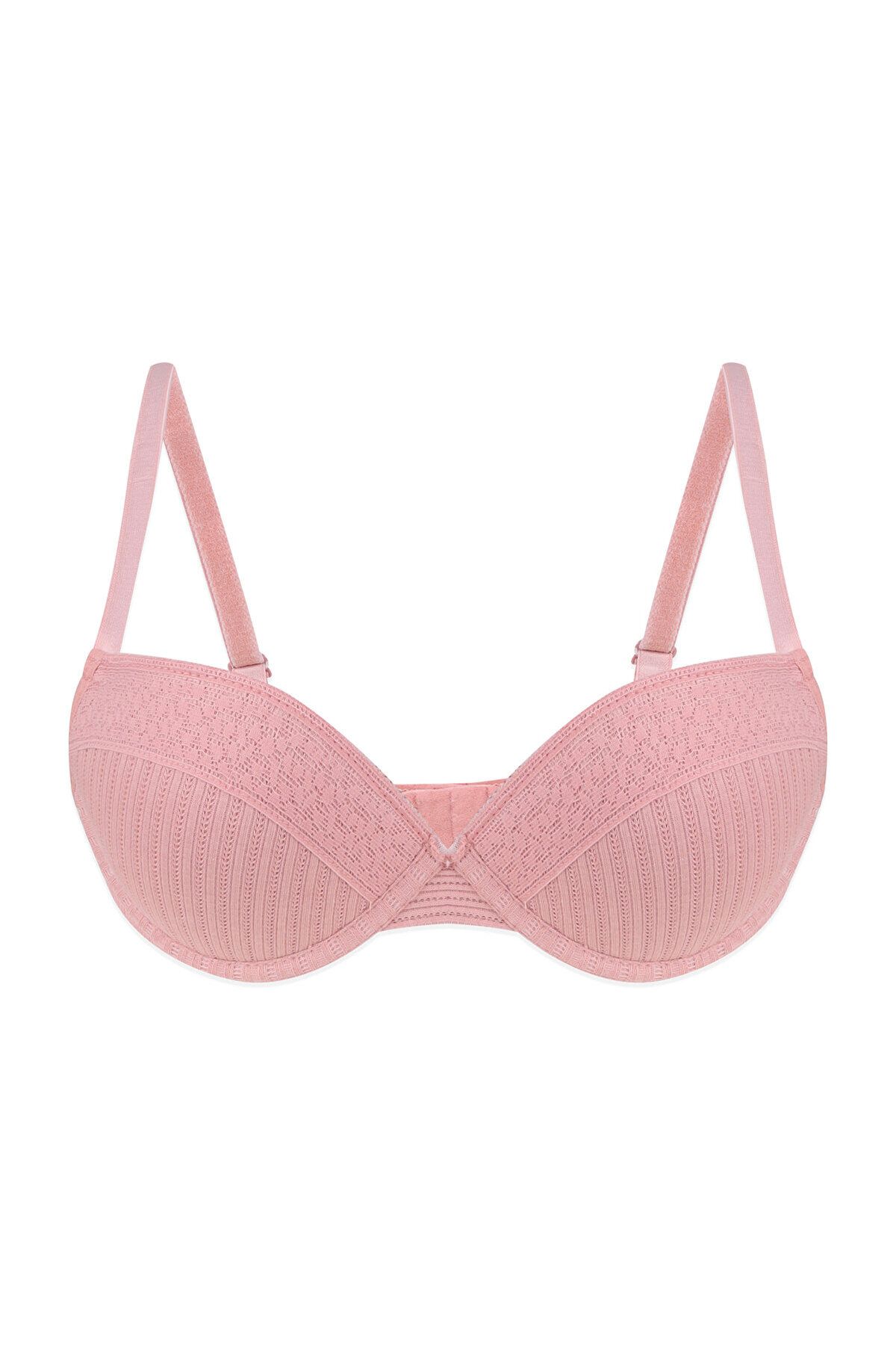 Yours lace padded bra in hot pink