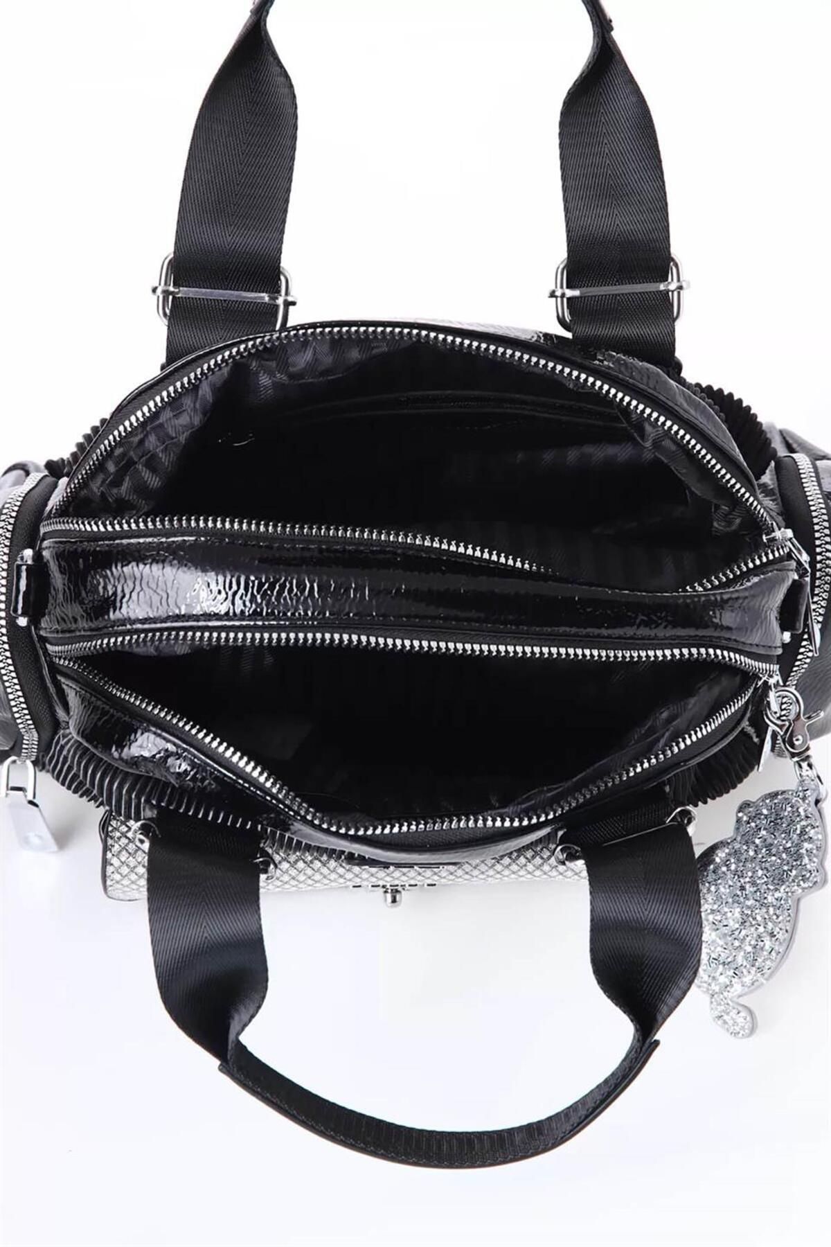 ÇÇS-17116 Geantă Crossbody Neagră 6