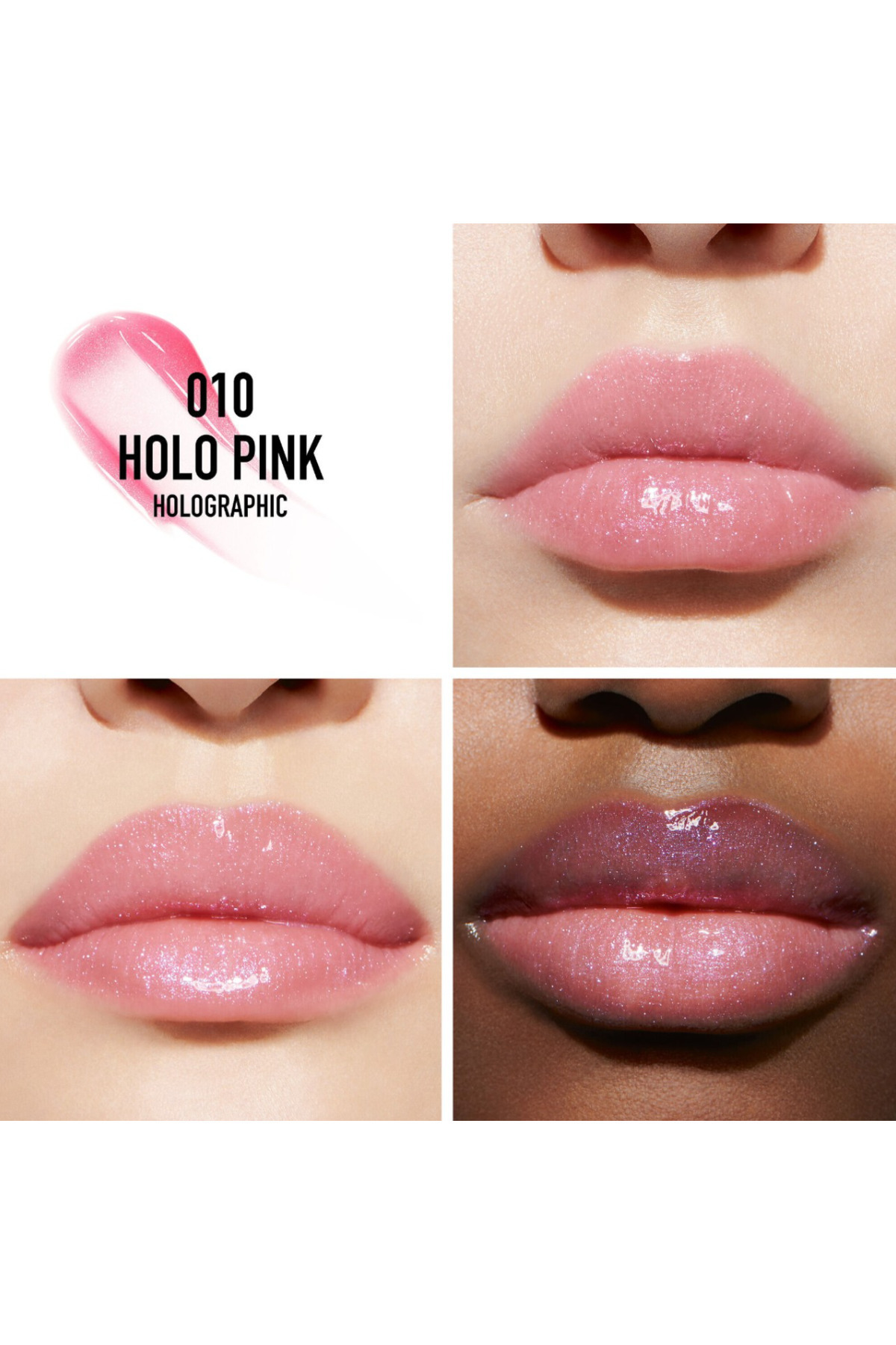 براق کننده لب Lip Addict مدل 010 رنگ هولوگرافیک صورتی با خاصیت مرطوب کنندگی 24 ساعته
