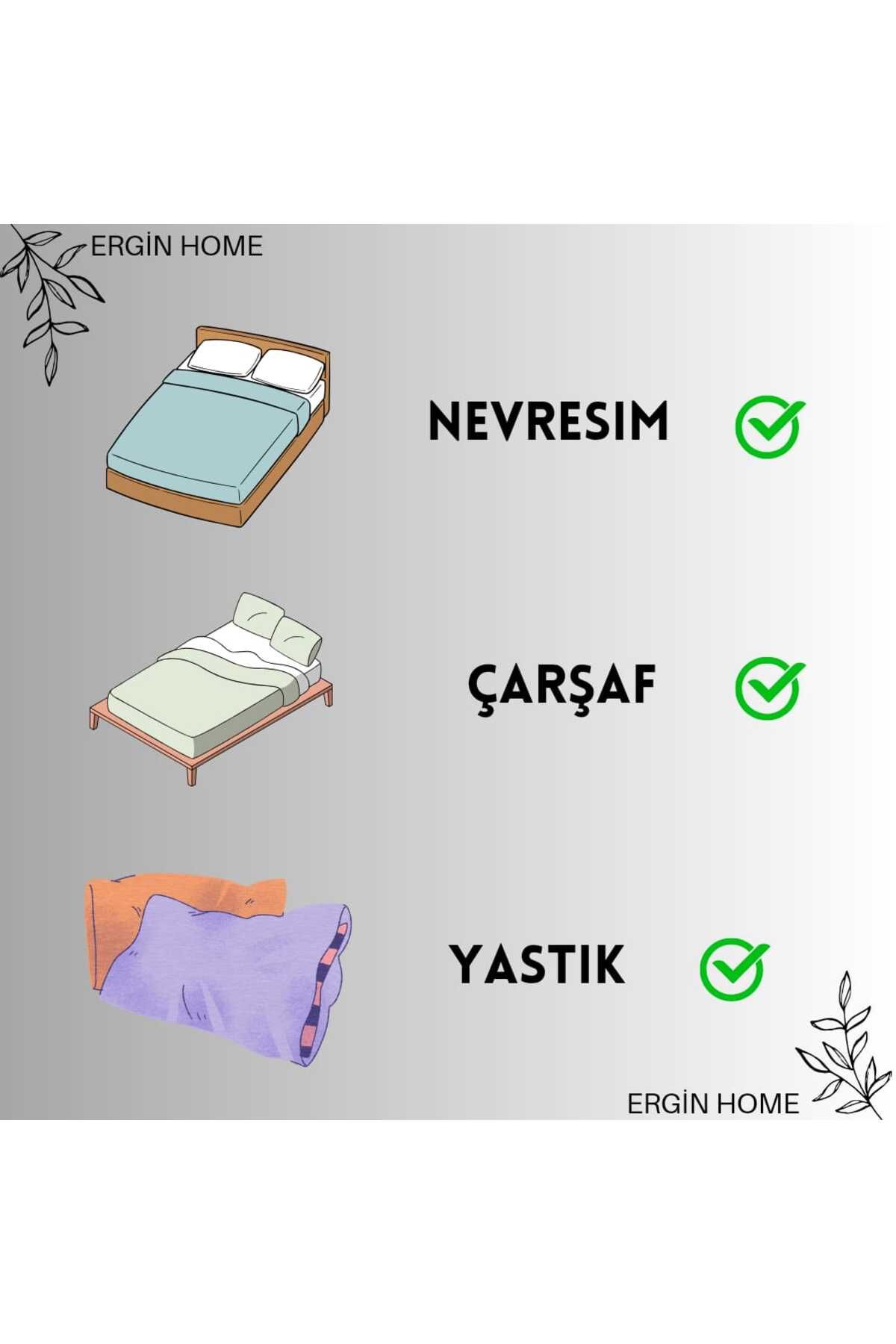 ergin home-Marble Patterned Elastic Cotton Double Bedding Set 3
