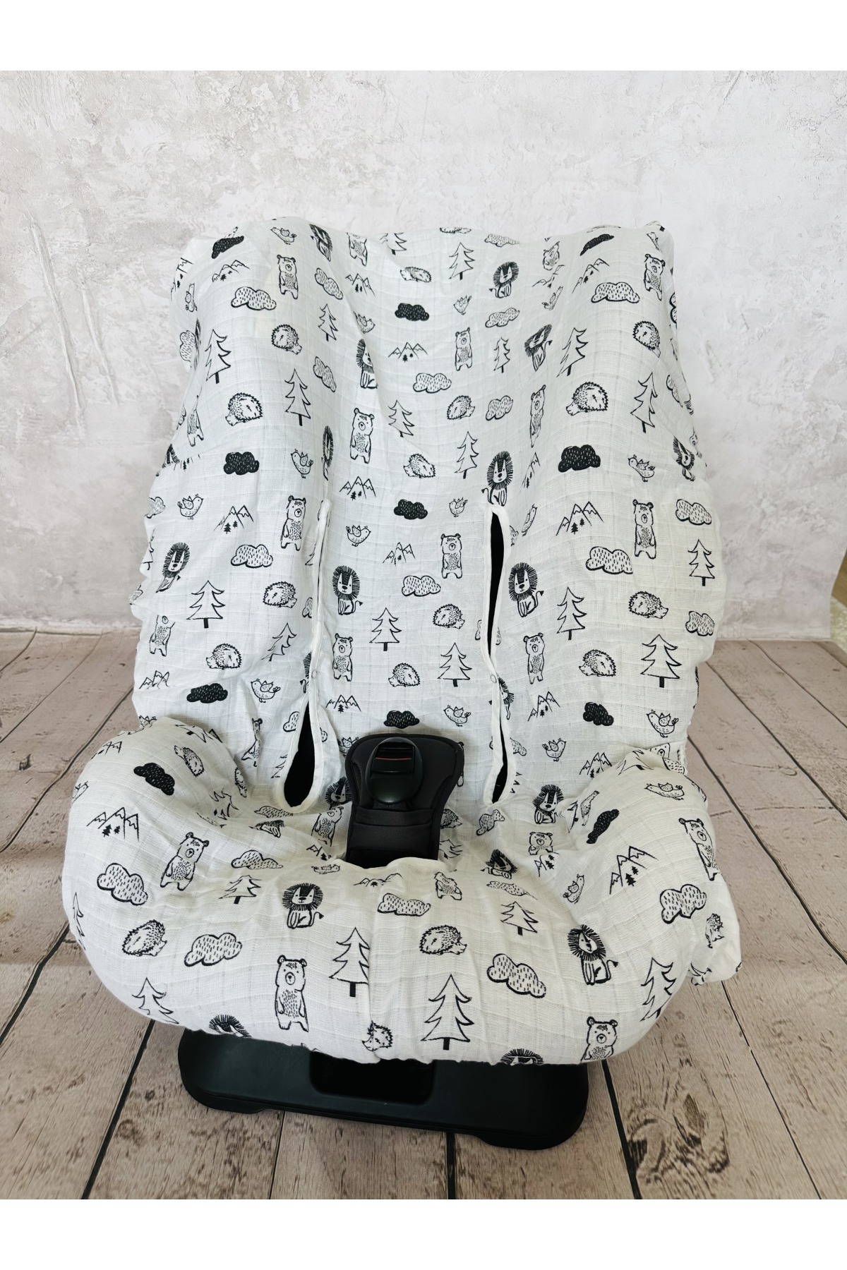 JUNİPERUS Bebek Müslin Oto Koltuk Puset Kılıfı Lastikli fotoğrafı 3 (önizleme)