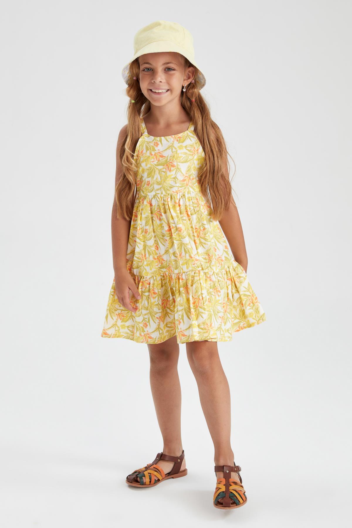 لباس مجلسی دخترانه زرد دفکتوDefacto | W8298A622SP اورجینال - تصویر 2