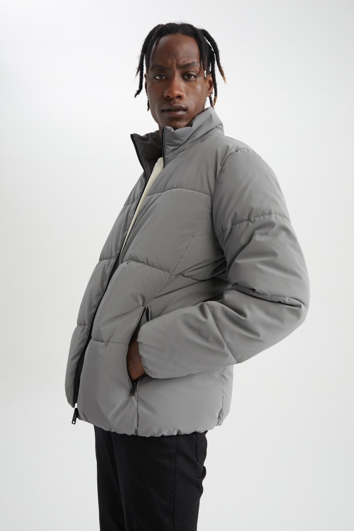 DeFacto-Slim Fit stojačik Puffer Puffer Coat 4