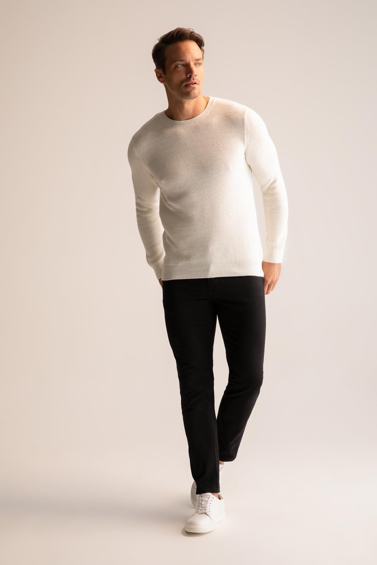 DeFacto-Regular Fit Crew Neck Knitwear Sweater 2
