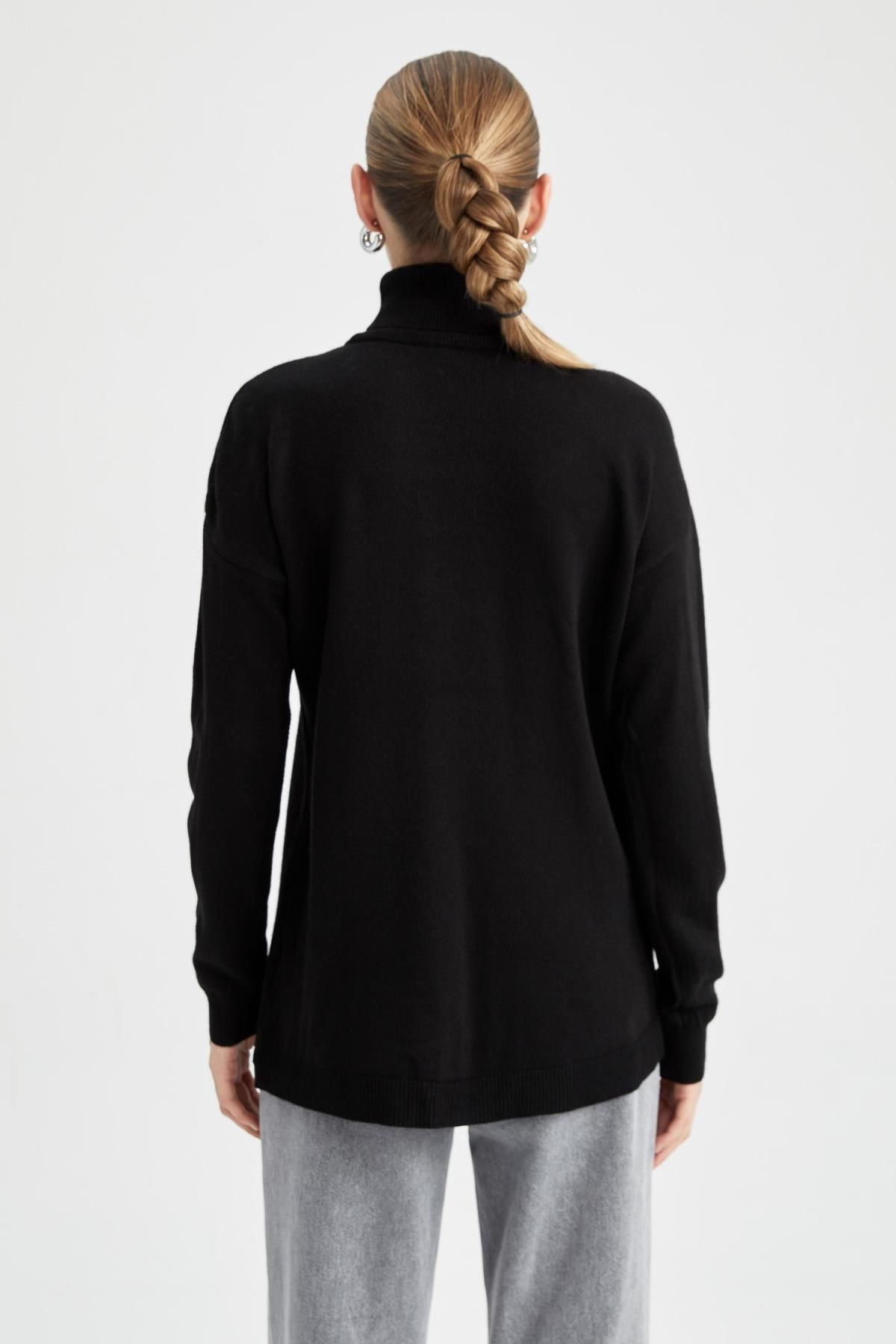 DeFacto-Regular Fit Turtleneck Basic Tunic J4131Az22Wn 6