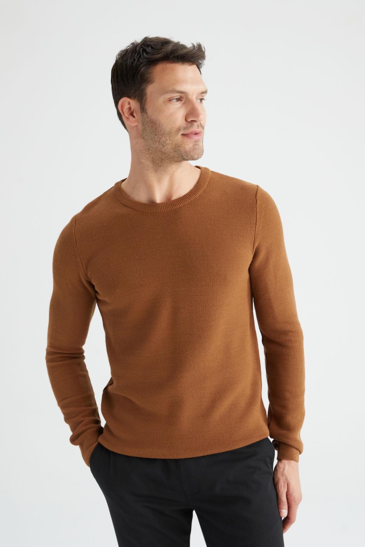 DeFacto-Slim Fit Crew Neck Knitwear Sweater 6