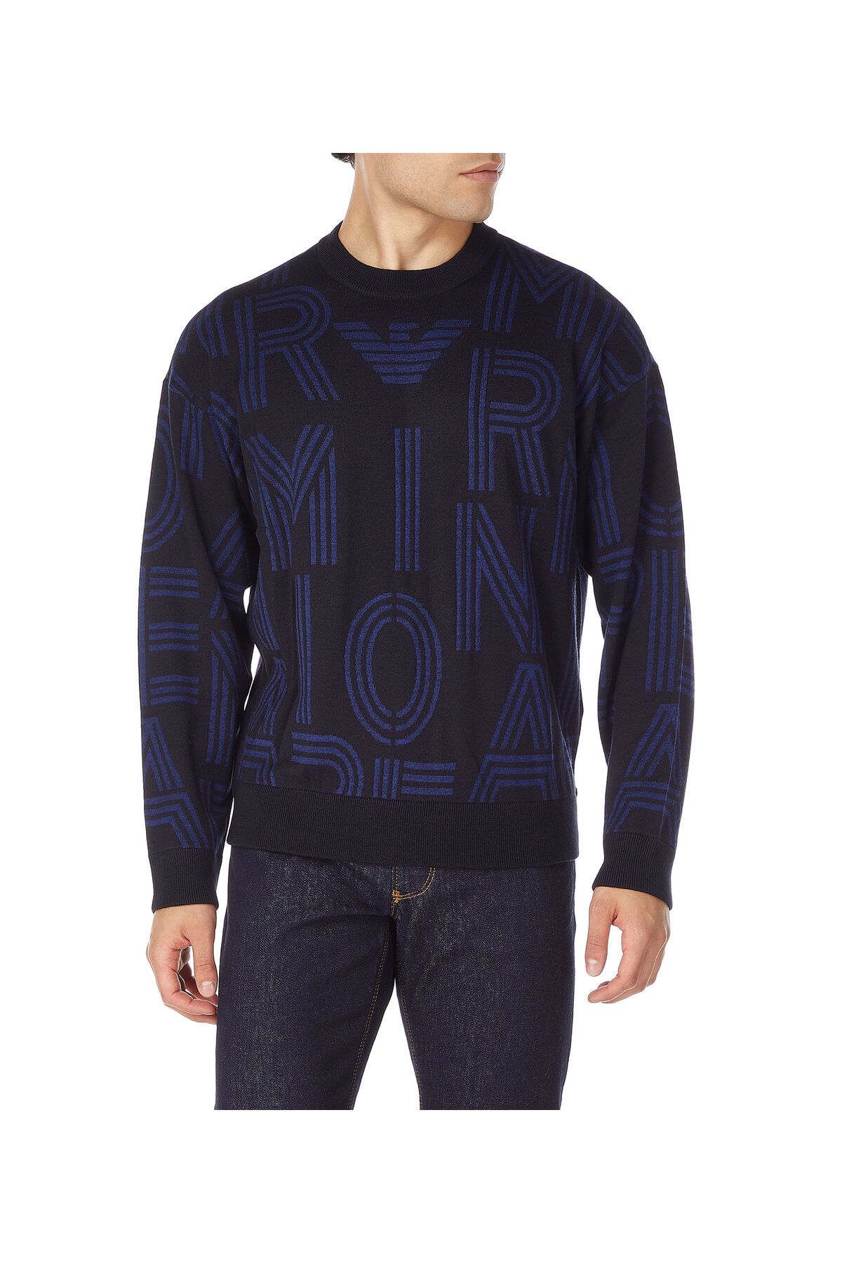 Emporio Armani Sweater Dark blue Relaxed fit Trendyol