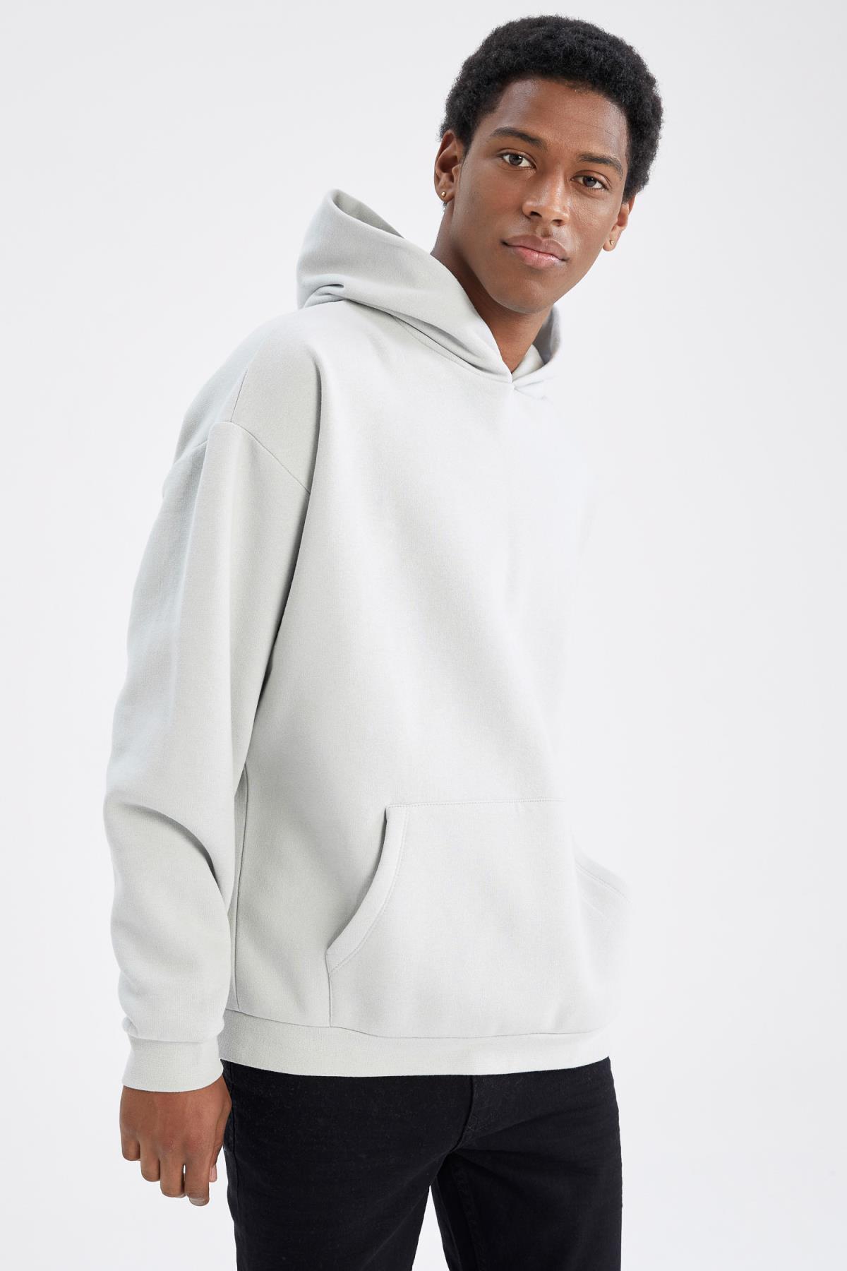 سویشرت مردانه خاکستری دفاکتو | Y1237AZ22AU اورجینال - تصویر 7