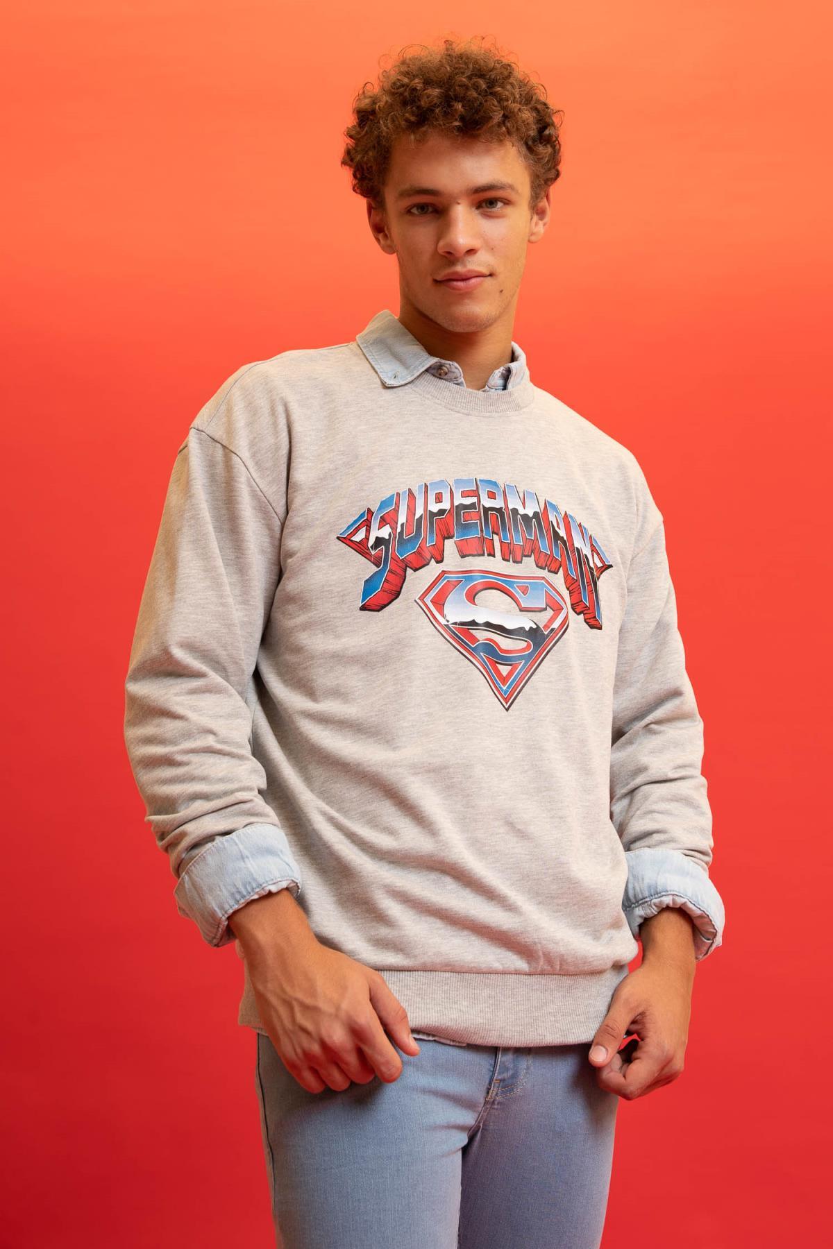 سویشرت مردانه خاکستری دفاکتو | Y0325AZ22AU اورجینال - تصویر 3