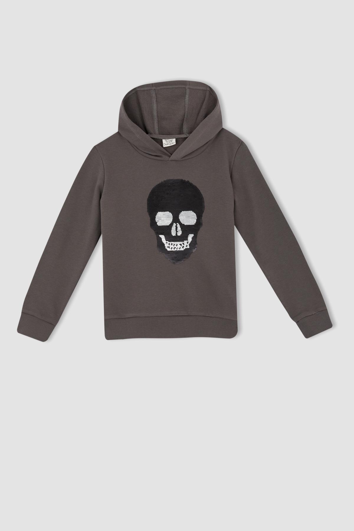 سویشرت پسرانه خاکستری Defacto | Y5970A622AU اورجینال - تصویر 5