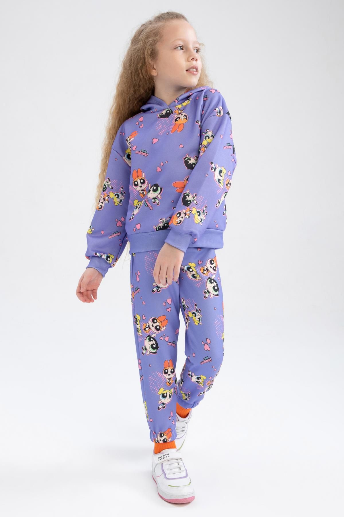 DeFacto-Powerpuff Girls gemusterte Jogginghose für Mädchen – Y9000a622wn 3