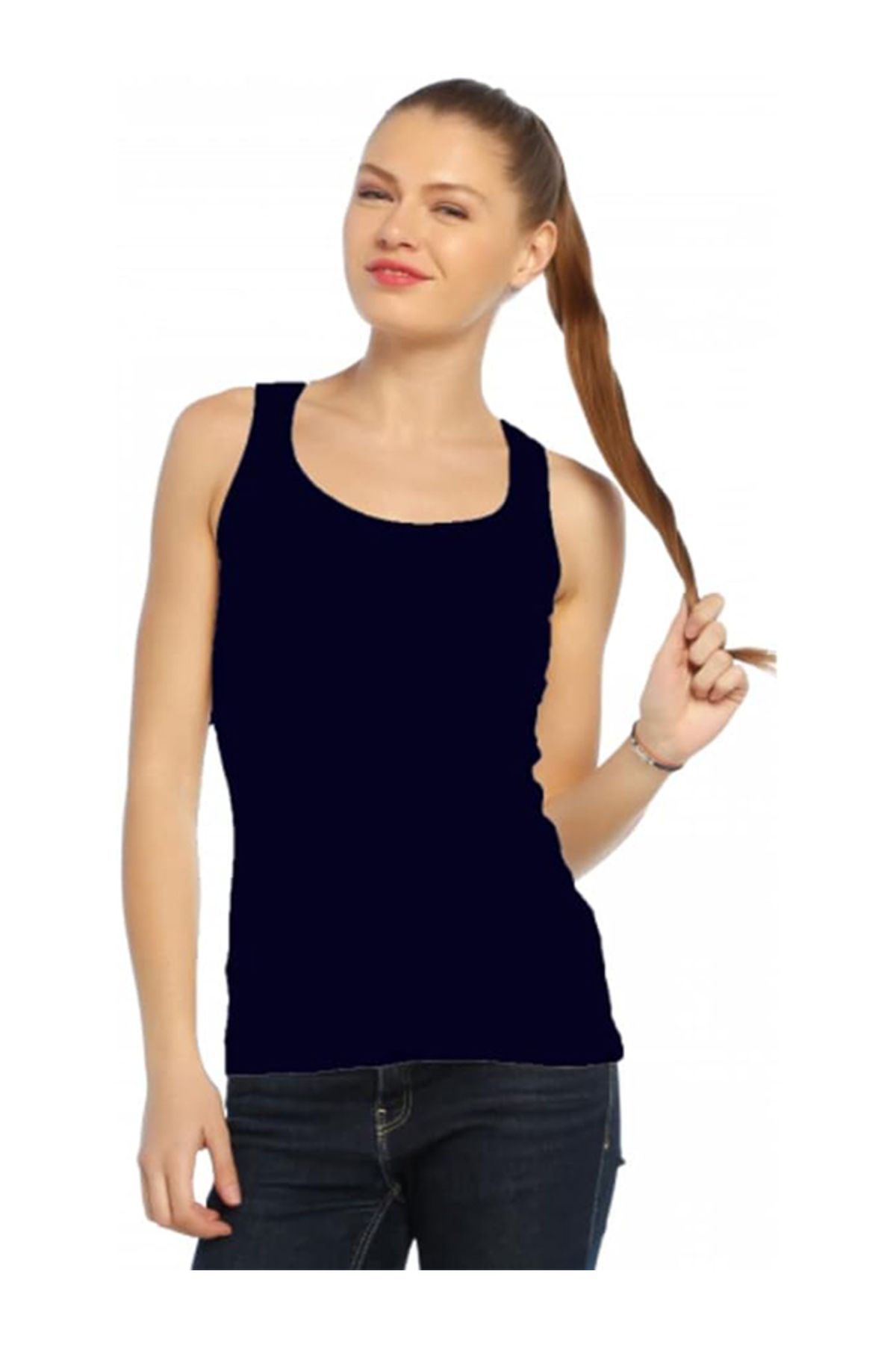 Darkzone Sports Tank Top Dark blue Slim Fit Trendyol