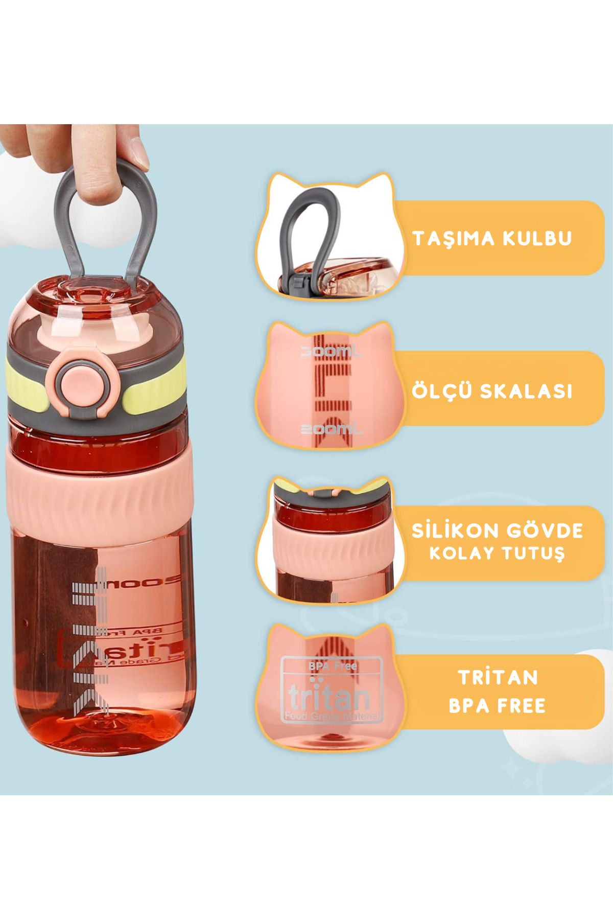 قمقمه ورزشی پوشش قفل 550ML TKK راحت Vagonlife