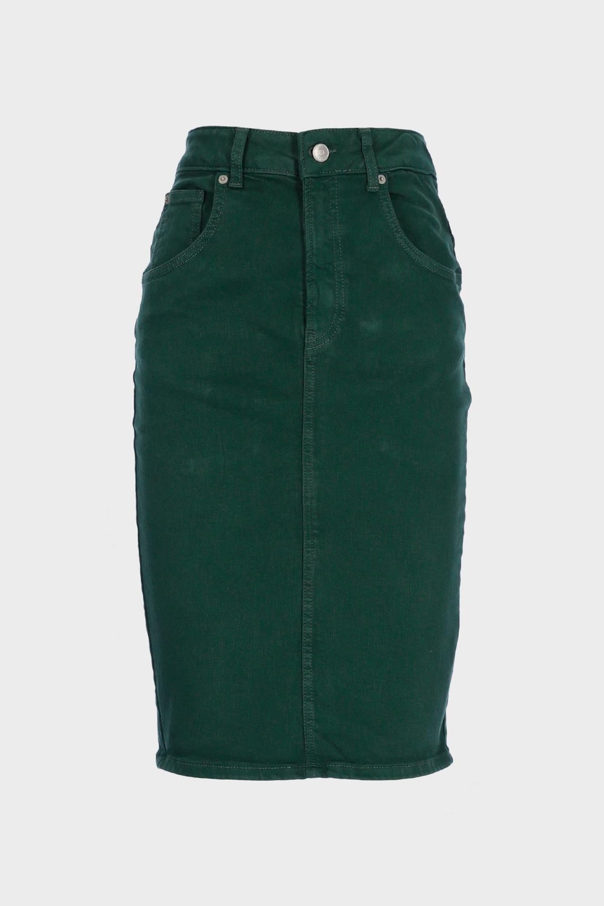 Green jean skirt best sale