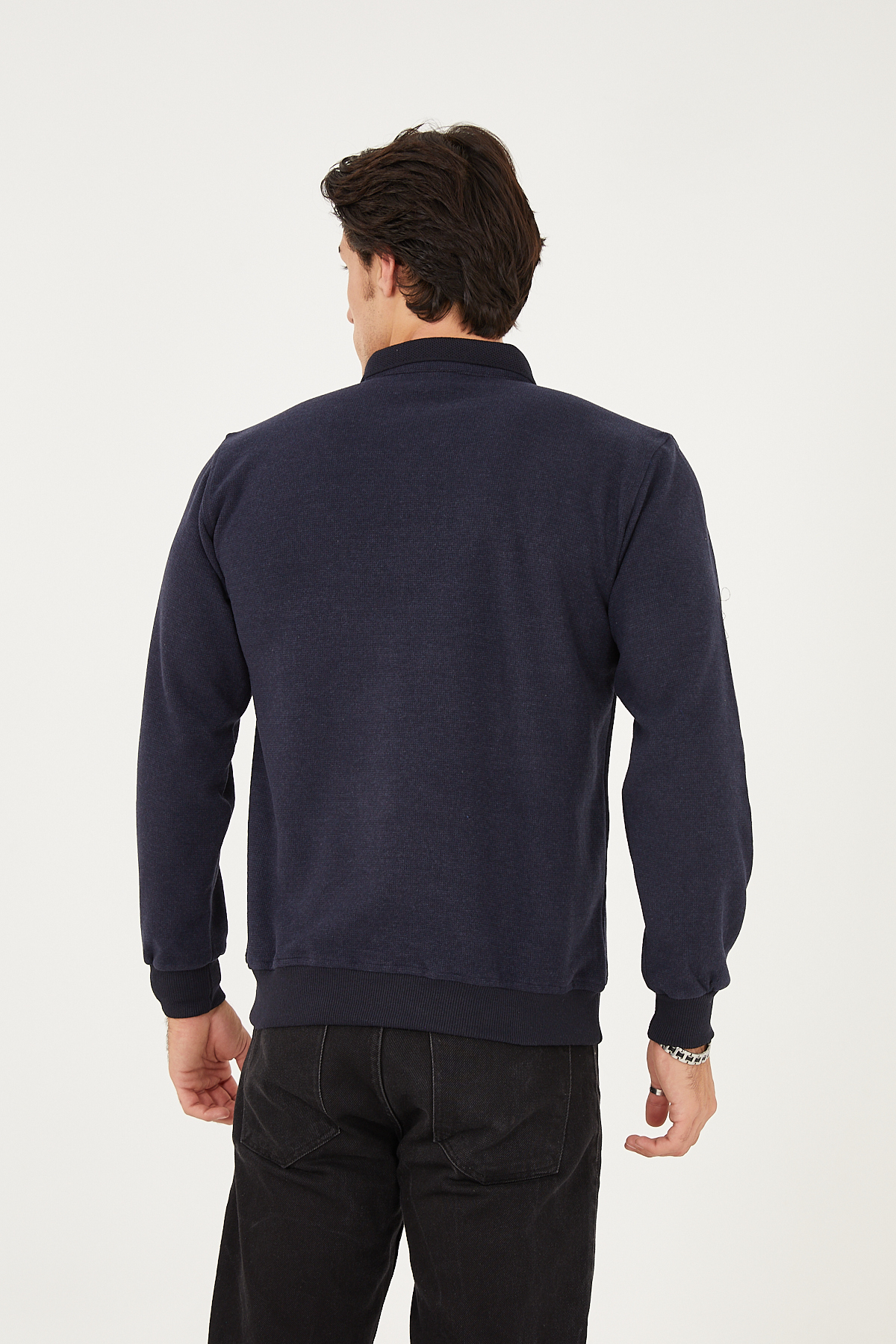 یقه پیراهن جیبی مردانه KMKOMBİN DAD SPECIAL THESSALONIKI SWEATER — سرمه‌ای ÖZELSELANİK1628 — تصویر 5 از 8