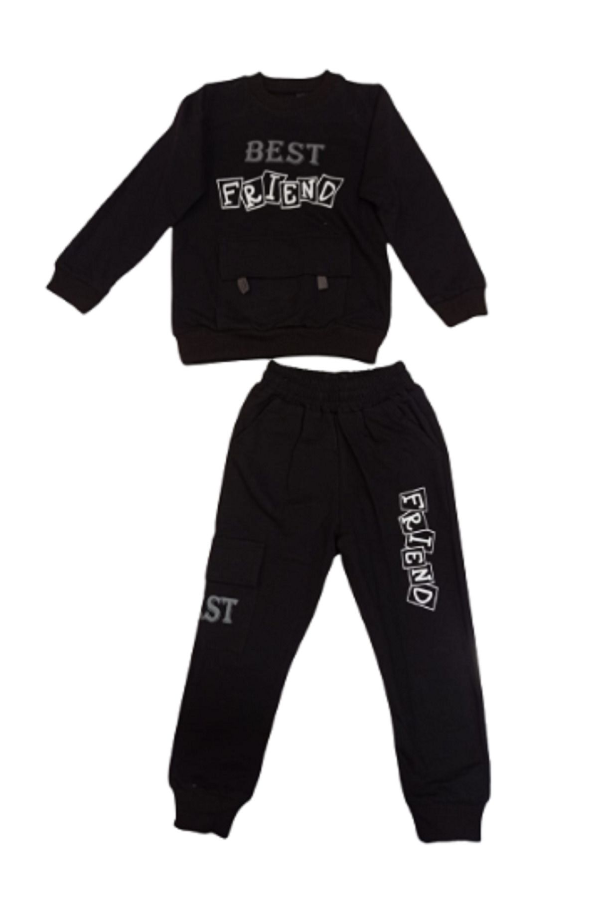 Clup Polo Sweatsuit set Black Relaxed fit Trendyol