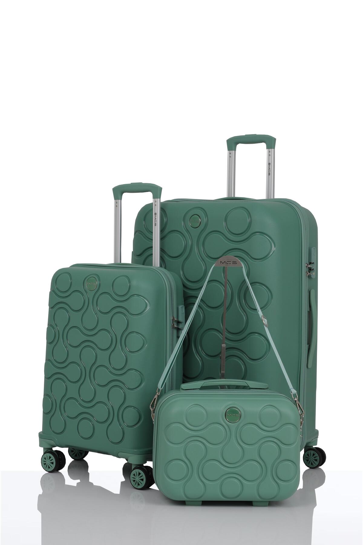MÇS Polypropylene 3-Piece Suitcase Set Large & Cabin & Makeup V376