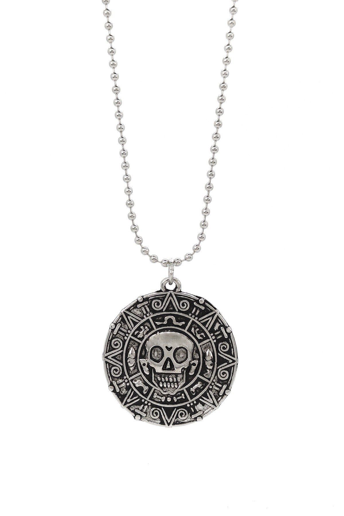 Santalio-Pirates of the Caribbean Coin Stainless Pendant Jack Sparrow Medallion Necklace 2