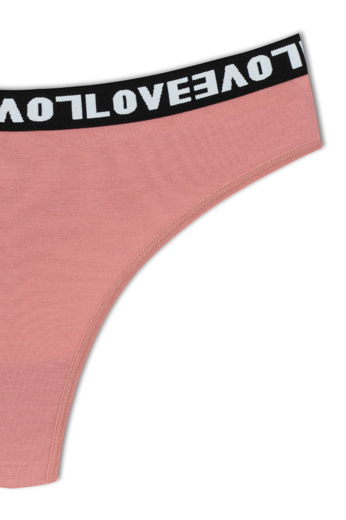 HNX-Cotton Lace Back LOVE Rubber Thong Women's Panties 5-Piece 7