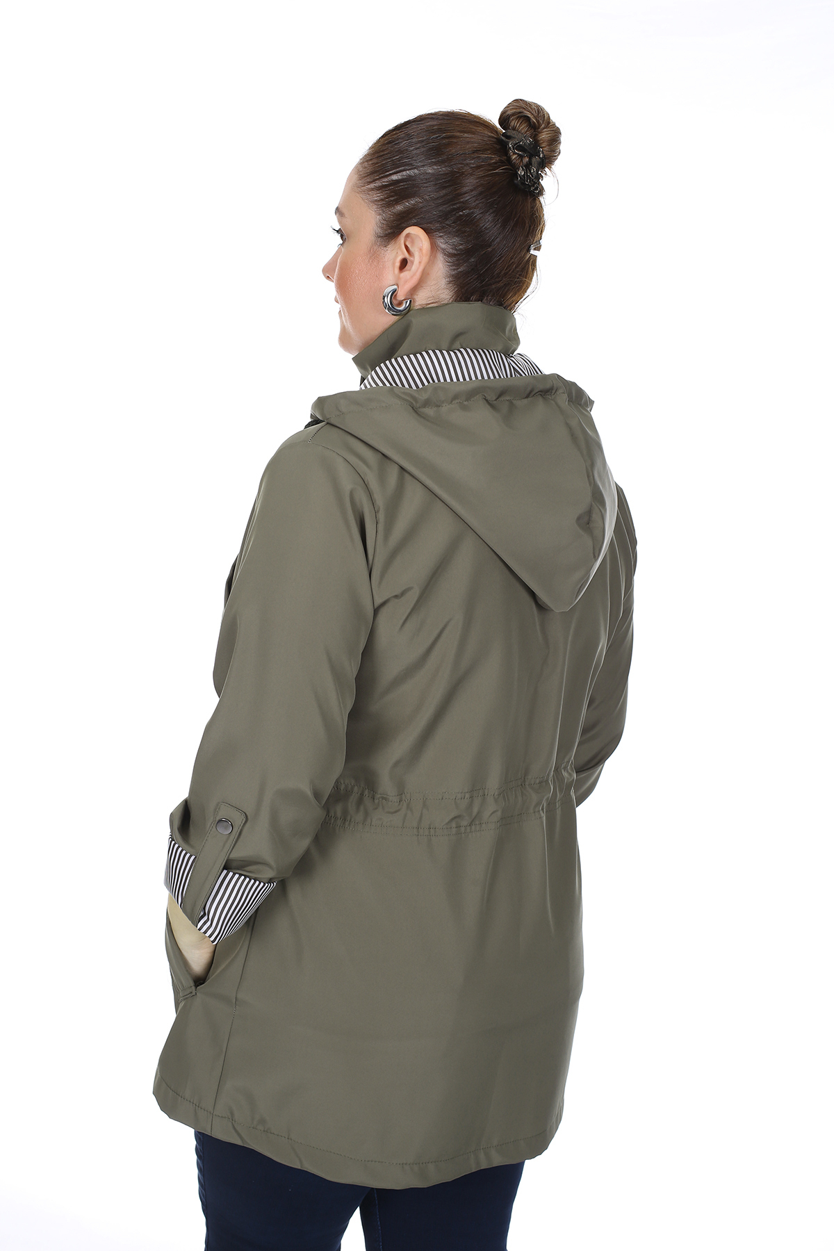 Brendon  Kadın Büyük Beden Mevsimlik Trençkot 595 - Görsel 6