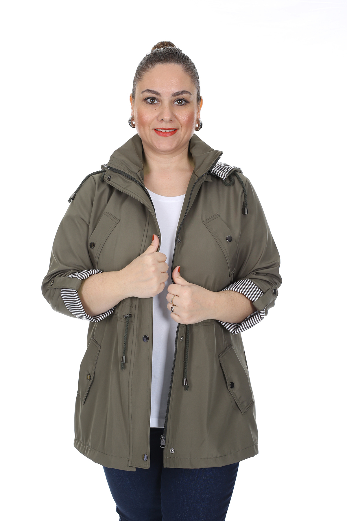 Brendon  Kadın Büyük Beden Mevsimlik Trençkot 595