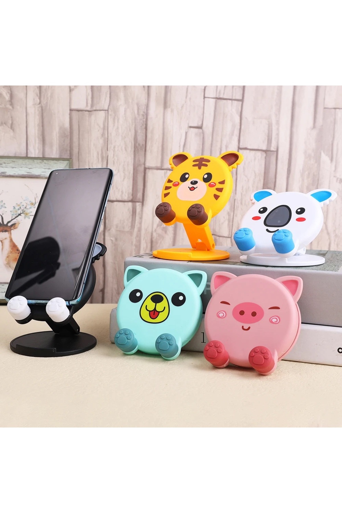 Desktop Phone Stand Cute Phone Holder with Animal Figure