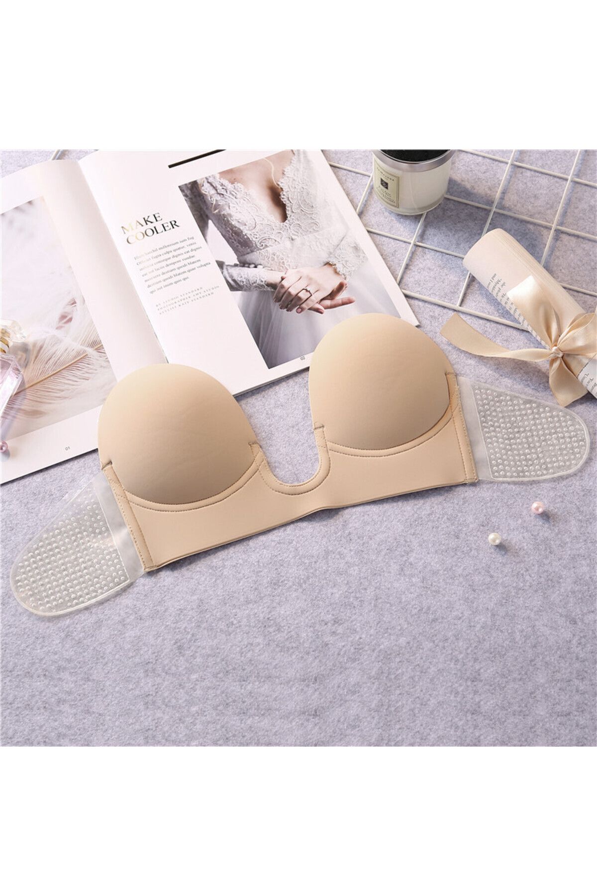 MOR SALKIM HOME-Tape with Chest Silicone Lift Pad Self Adhesive D cup pad for strapless low cut dress 3