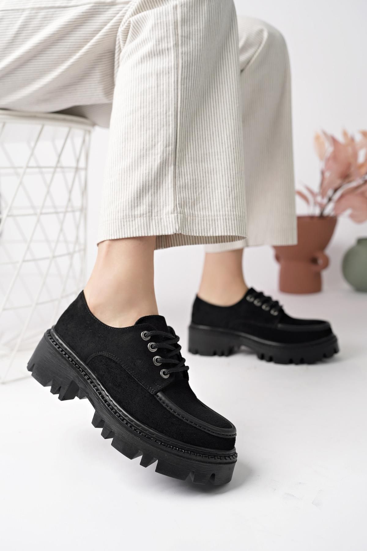 Muggo Roller Guaranteed Women s Loafer Thick Sole Lace Up Casual