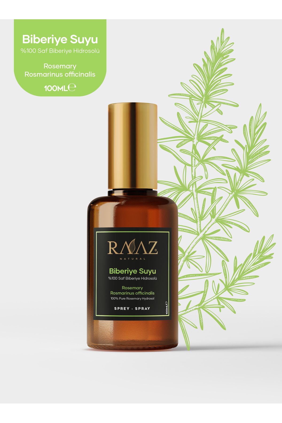 روغن رزماری متعادل کننده و مرطوب کننده آب اسطوخودوس 100% خالص هیدروسل آب مجموعه 100 میلی لیتری 2 عددی RAAZ