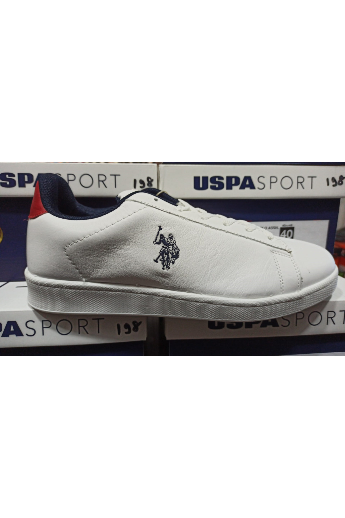 یو اس پولو چرم اصل تبتی LT 3PR سفید