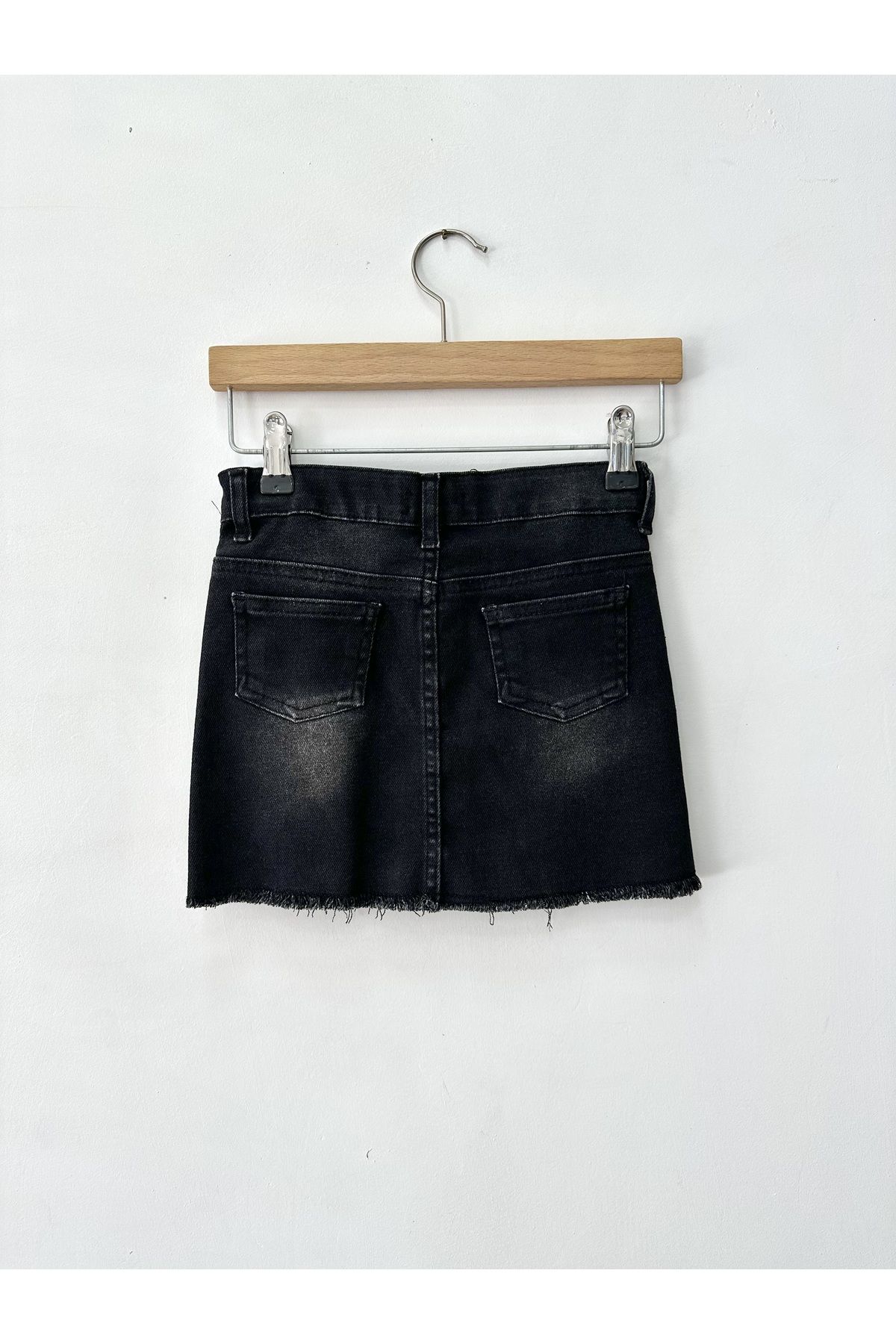 rois kids BLACK DENIM SKIRT WITH BUTTONS FRONT Trendyol